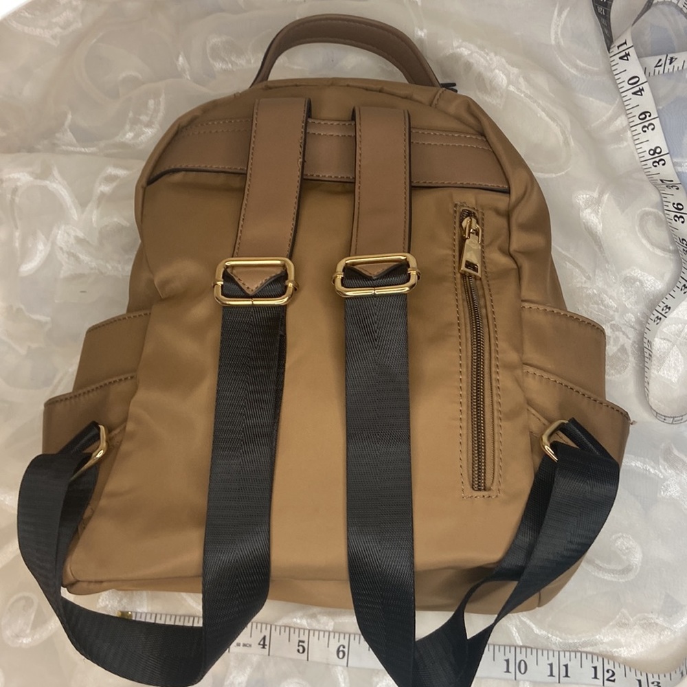 Backpack purse with goldtone hardware. Brown - Picture 2 of 8
